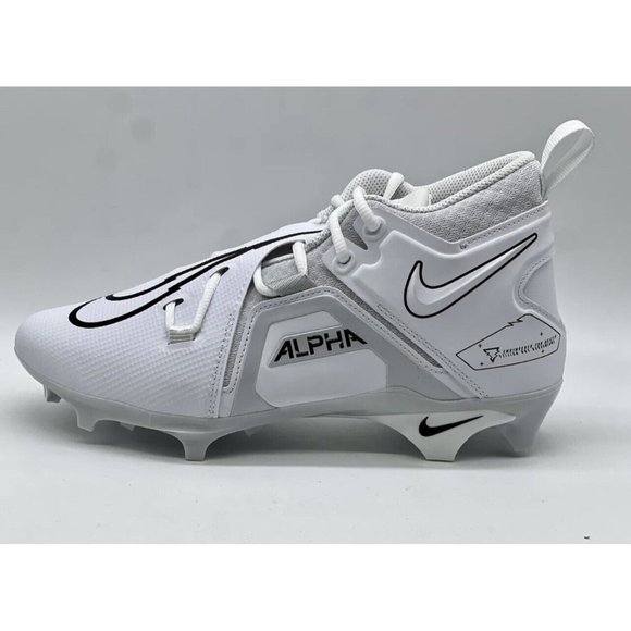 Size 11 Men's Nike Alpha Menace Pro 3 Football Cleats  CT6649-109 White / Gray - Picture 1 of 4